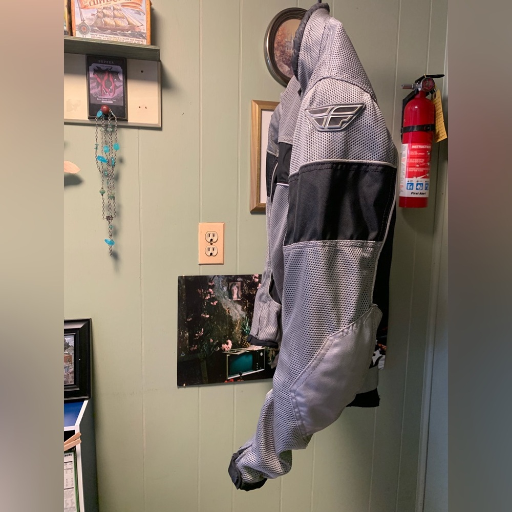 Fly Racing Motorcycle Riding Jacket in Silver, Street Coolpro II Mesh Jacket - Picture 9 of 16